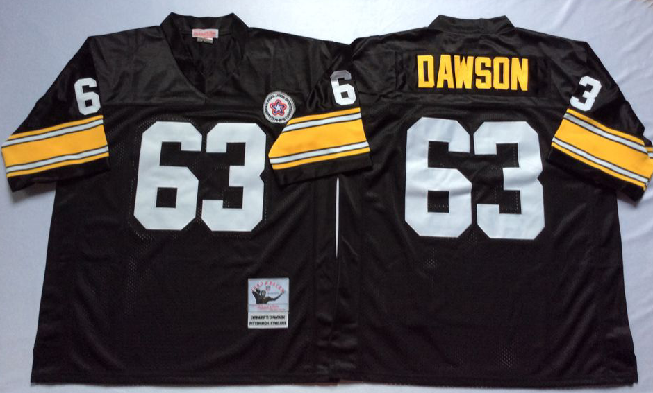 Men NFL Pittsburgh Steelers #63 Dawson black Mitchell Ness jerseys->pittsburgh steelers->NFL Jersey